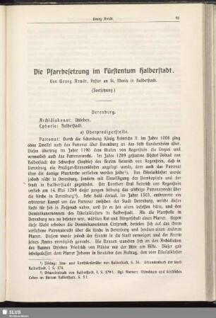 Die Pfarrbesetzung im Fürstentum Halberstadt. (Fortsetzung.)