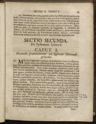 Sectio Secunda. De Systemate Universi.