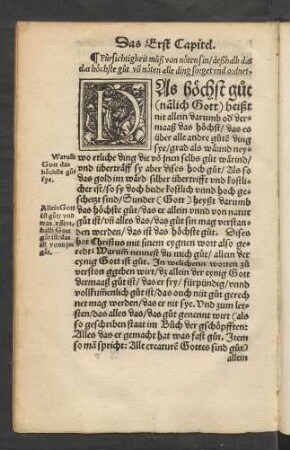 Das Erst Capitel. Fürsichtigkeit muß von nöten sin ...