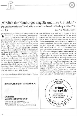 "Wirklich der Hamburger mag Sie und Ihre Art leiden" - Teil 3