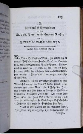 IX. Videre om Basalt-Bierge paa Fæose.