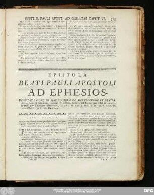 Epistola Beati Pauli Apostoli Ad Ephesios.