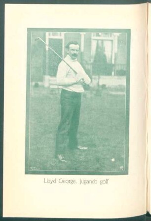 [Fotografía del] Lloyd George, jugando golf