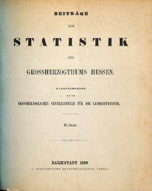 Beiträge zur Statistik des Großherzogtums Hessen. 32. 1889