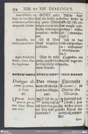 Dialogus decimus quartus, a Prandio