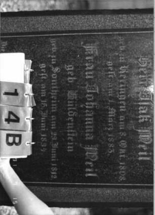 Grabstein 14 [Hahn S. 220 Grab-Nr. 17/18]: Grabstein 14B [Hahn S. 220 Grab-Nr. 17/18]