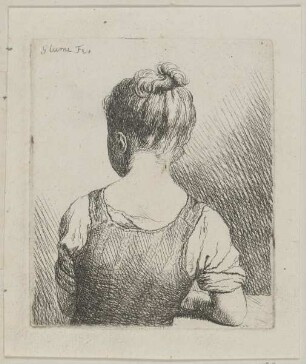 Bildnis eines sitzenden Mädchens in Rückenansicht
