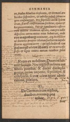 XI. De Germanorum regibus, ducibus, eorumque potestate.