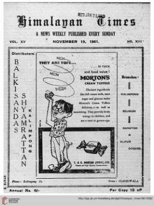 No. XIII (19 November 1961)