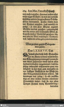 Was zu einer guten Säugammen gehöre. Das LXXXVII. Cap.