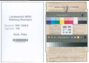 Entnazifizierung Peter Koch , geb. 24.05.1898 (Geschaeftsfuehrer)