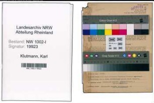 Entnazifizierung Karl Klutmann, geb. 12.03.1889 (Kaufm.Angest.)