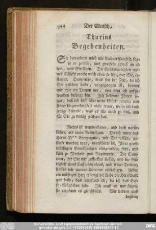 Thurins Begebenheiten.