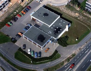 Filiale der Bayerischen Motoren Werke (BMW): Luftbild des Betriebes an der Ecke Beimoorweg/Ostring