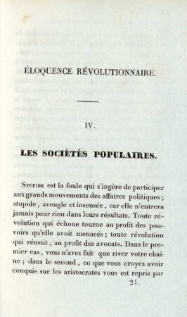 IV. Les sociétés populaires