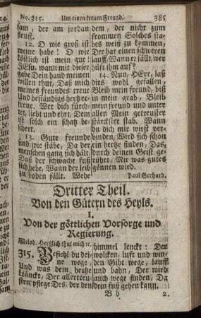 I. Von der göttlichen Vorsorge und Regierung. - II. Von der Rechtfertigung.