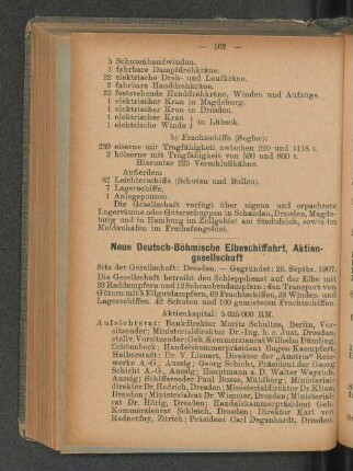 Neue Deutsch-Böhmische Elbeschiffahrt, Aktien-gesellschaft