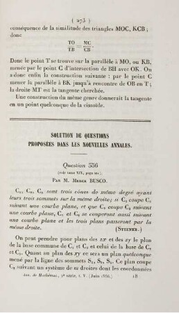 Solution de questions proposées dans les nouvelles annales.
