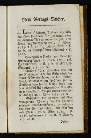 Neue Verlags-Bücher.