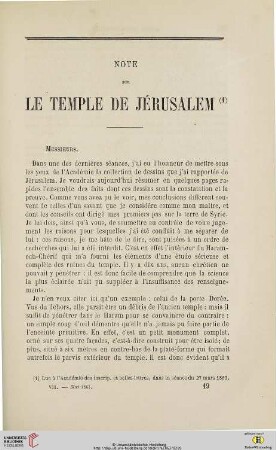 N.S. 7.1863: Note sur le temple de Jérusalem