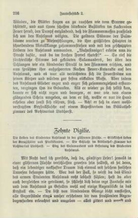 Zehnte Vigilie. Die Leiden des Studenten Anselmus in der gläsernen Flasche ...