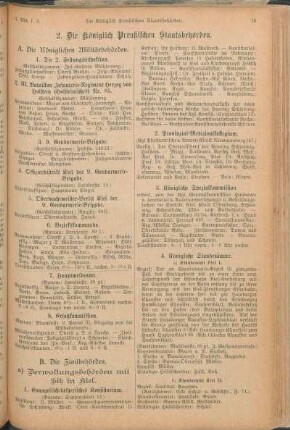 2. Die königlich Preußischen Staatsbehörden.