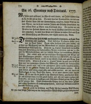 Am 26. Sonntage nach Trinitatis. 1778. - Am 27. Sonntage nach Trinitatis. 1778.