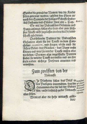 Zum zwelfften von der Nottauffe.