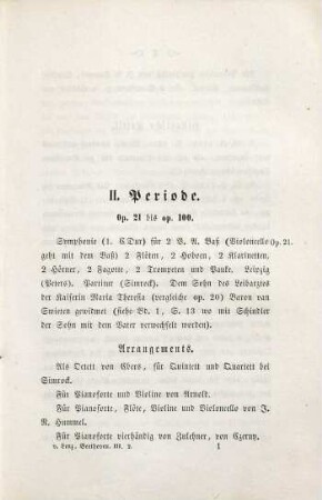 Beethoven : eine Kunst-Studie, 3,2. Kritischer Katalog sämmtlicher Werke Ludwig van Beethovens mit Analysen derselben ; 2. II. Periode op. 21 bis op. 100, 1. Hälfte op. 21 bis op. 55