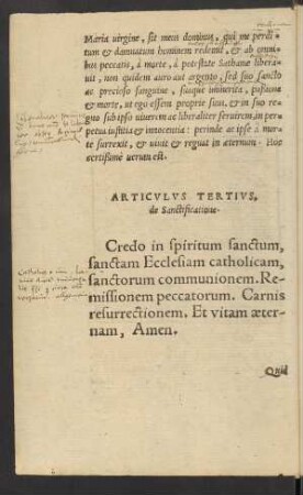 Artiulus Tertius, de Sanctificatione.