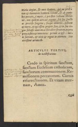 Artiulus Tertius, de Sanctificatione.