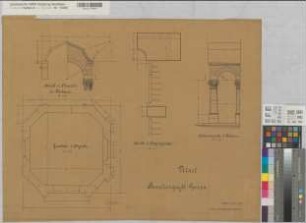 Gemen (Borken) Schloß Familiengruft Detailzeichnungen 1911 1 : 5/25 55 x 71 Zeichnung Landsberg-Velensches Bauamt Landsberg-Velen