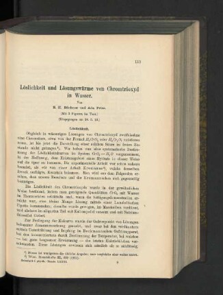 Löslichkeit und Lösungswärme von Chromtrioxyd in Wasser.