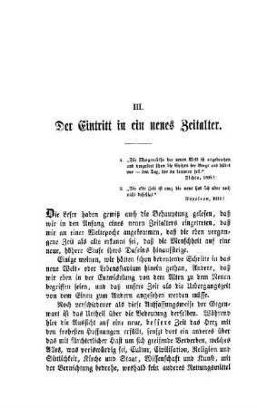 Der Eintritt in ein neues Zeitalter