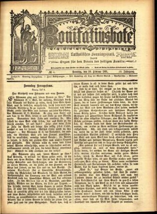 Erste Ausgabe vom Sonntag, den 10. Februar 1901.