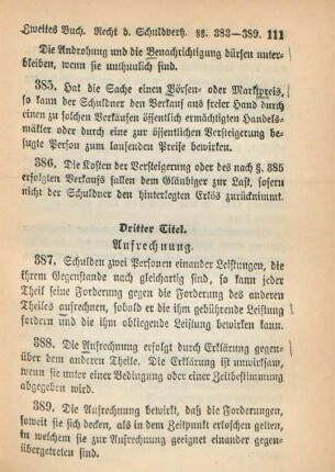 Dritter Titel. Aufrechnung