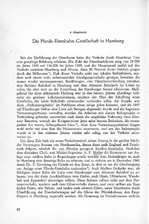 Die Pferde-Eisenbahn-Gesellschaft in Hamburg