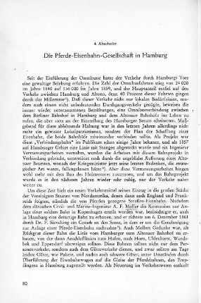 Die Pferde-Eisenbahn-Gesellschaft in Hamburg