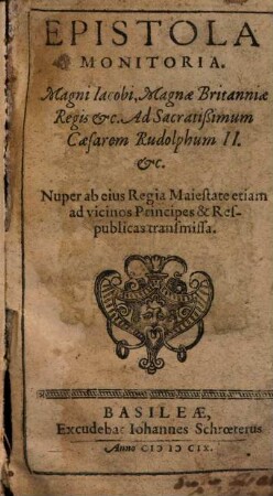 Epistola monitoria ad ... Caesarem Rudolphum II.