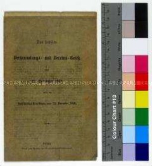 Sächsisches Versammlungs- und Vereinsgesetz vom 22. November 1850 nebst Ausführungsverordnung