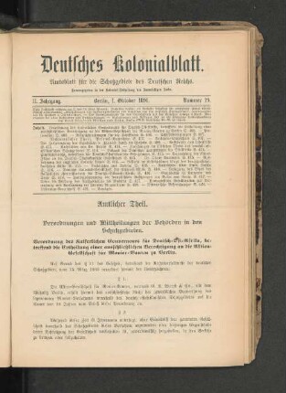 1. Oktober 1891. Nummer 19.