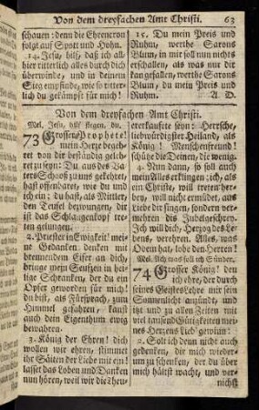 63-68, Von dem dreyfachen Amt Christi