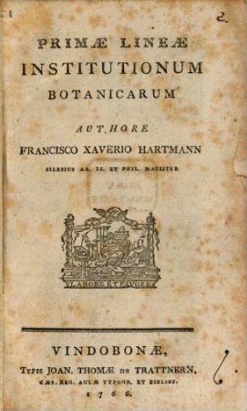 Primæ Lineæ Institutionum Botanicarum