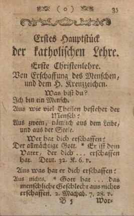 Erstes Hauptstück der katholischen Lehre.