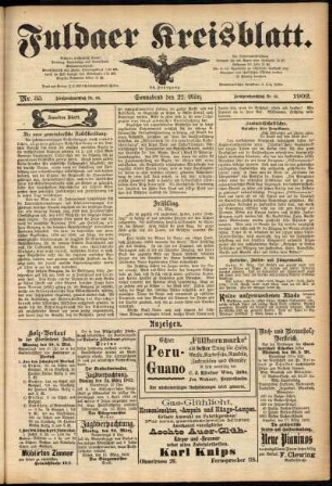Zweite Ausgabe vom Samstag, den 22. März 1902.