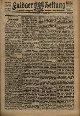 Erste Ausgabe vom Mittwoch, den 16. Februar 1910.