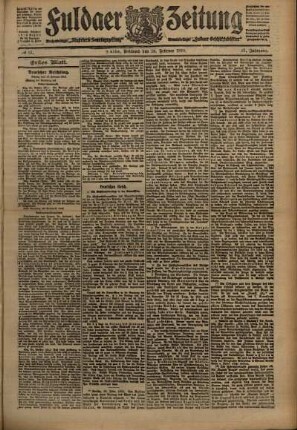 Erste Ausgabe vom Mittwoch, den 16. Februar 1910.
