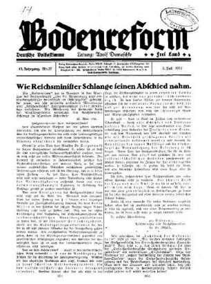 Wie Reichsminister Schlange seinen Abschied nahm