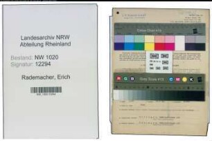 Entnazifizierung Erich Rademacher , geb. 14.09.1901 (Dreher)