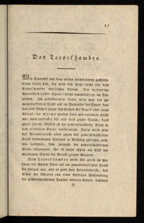 17-28, Einige Regeln und Winke.